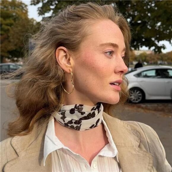 Trendy CZ Gold Hoop Earrings for Women, Lightweight Chunky Silver Earrings - Picture 11 of 16